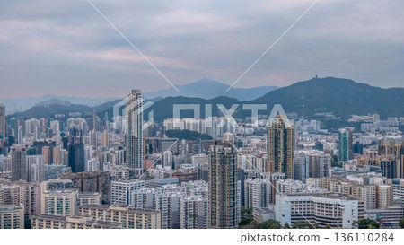 Soft Evening Light Illuminates Dense Skyline Across Mong Kok Soft Evening Light Illuminates Dense Skyline Across Mong Kok 136110284