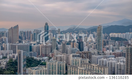 Soft Evening Light Illuminates Dense Skyline Across Mong Kok 136110285