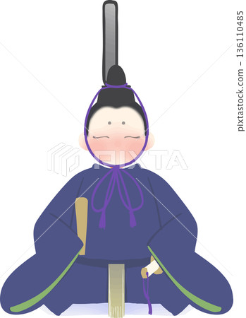 雛祭日式風格的雛人偶向量插圖 136110485