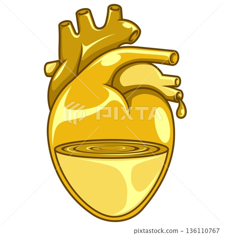 Crystal heart with liquid gold Crystal heart with liquid gold 136110767