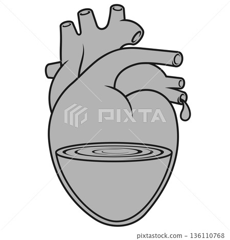 Heart jar with strong gray stroke Heart jar with strong gray stroke 136110768