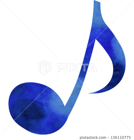 Beautiful watercolor illustration of an eighth note image Beautiful watercolor illustration of an eighth note image 136110775