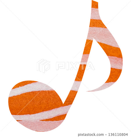 Beautiful watercolor illustration of an eighth note image Beautiful watercolor illustration of an eighth note image 136110804