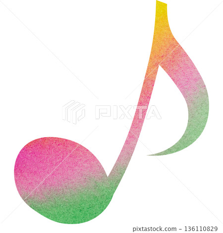 Beautiful watercolor illustration of an eighth note image Beautiful watercolor illustration of an eighth note image 136110829