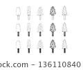 Simple and stylish tree hand-drawn illustration set 6 136110840