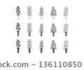 Simple and stylish tree hand-drawn illustration set 11 136110850