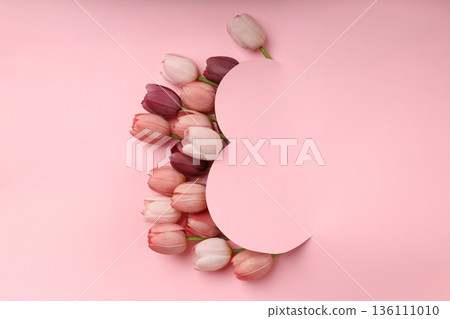 Pink tulips arranged for Women's Day on 8 March Pink tulips arranged for Women's Day on 8 March 136111010