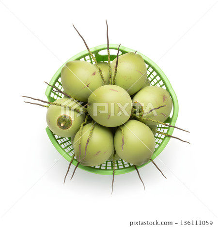 Coconut Fruit Basket Top View Round Full 136111059