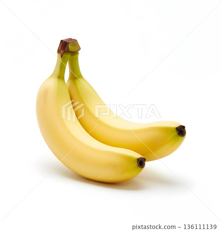 Banana Fruit Two Bananas Small Bunch on White 136111139