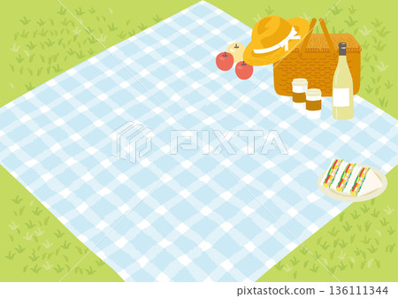 野餐背景插圖 136111344