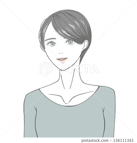 Woman looking straight ahead (black hair, brown hair, blonde hair) Woman looking straight ahead (black hair, brown hair, blonde hair) 136111381