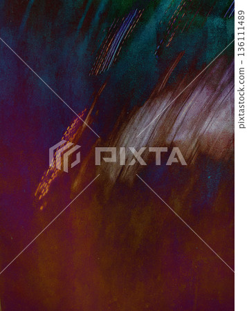 Abstract multicolor textured background with grain noise. Dynamic movement and modern art concept for design and print. Multilayered rich dark artistic background. Abstract multicolor textured background with grain noise. Dynamic movement and modern art concept for design and print. Multilayered rich dark artistic background. 136111489