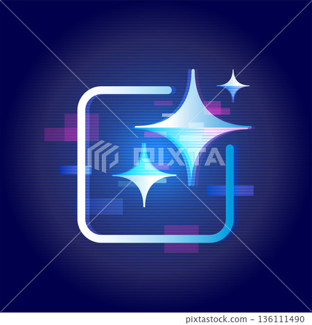 AI Art Generation Interface Glitch Technology Background AI Art Generation Interface Glitch Technology Background 136111490