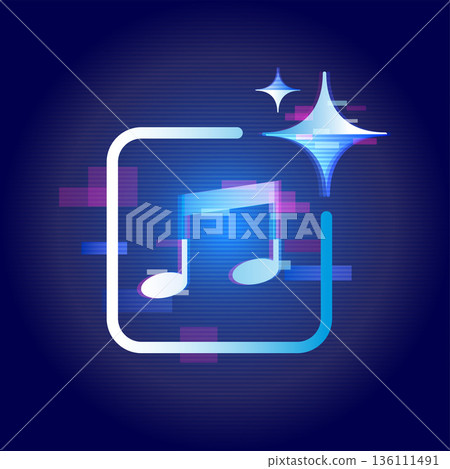 AI Generated Music Media Glitch Technology Background AI Generated Music Media Glitch Technology Background 136111491
