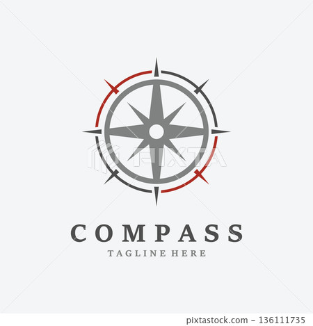 compass logo and symbol with vector concept illustration template compass logo and symbol with vector concept illustration template 136111735