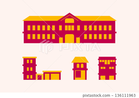 Commercial and government building icons set. 136111963