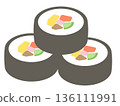 Cute Setsubun illustration_cut ehomaki sushi roll 136111991