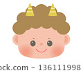 Cute Setsubun illustration_Red demon face 136111998