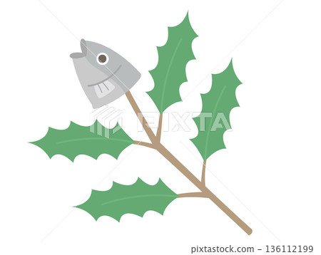 Cute Setsubun illustration_Sardine Holly 136112199