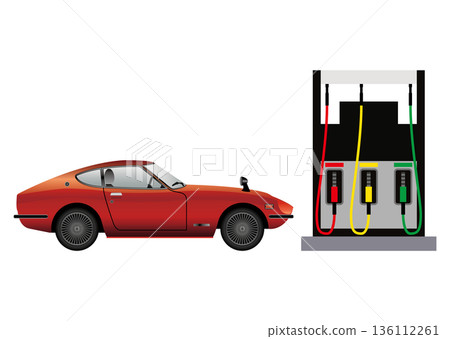 Gas station and car 136112261