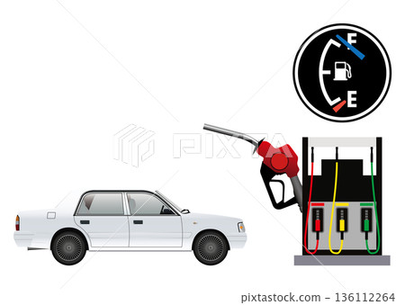 Gas station and car 136112264