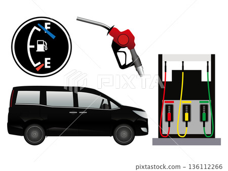 Gas station and car 136112266