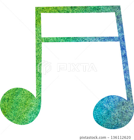 Beautiful watercolor illustration of a sixteenth note icon Beautiful watercolor illustration of a sixteenth note icon 136112620