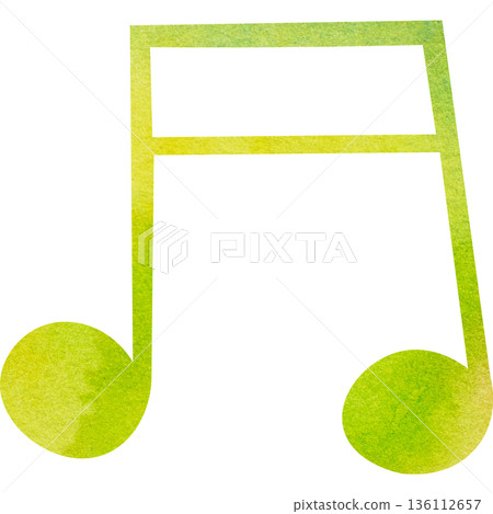 Beautiful watercolor illustration of a sixteenth note icon Beautiful watercolor illustration of a sixteenth note icon 136112657