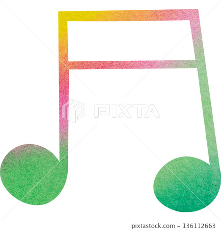 Beautiful watercolor illustration of a sixteenth note icon Beautiful watercolor illustration of a sixteenth note icon 136112663