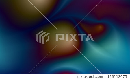 Vibrant abstract liquid neon gradient background with smooth color transitions and ambient occlusion effect. Futuristic dark space modern template for design concepts. Luminous Liquid Abstraction. Vec 136112675