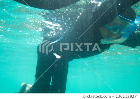 snorkeling, blue water, marine 136112927