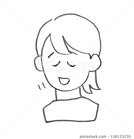 Illustration of a woman nodding 136113250