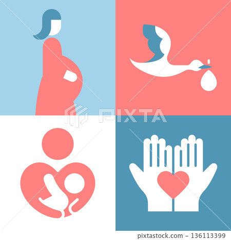 分娩三色圖標集 分娩三色圖標集 136113399