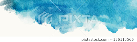 Blue Watercolor Abstract Vector Banner 136113566