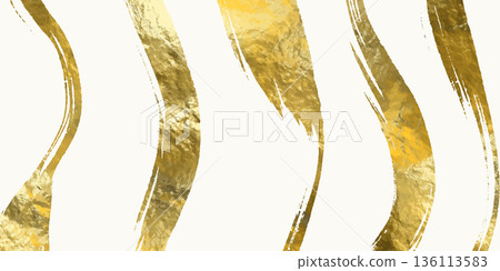 Abstract Gold Brush Stroke Vector Banner 136113583