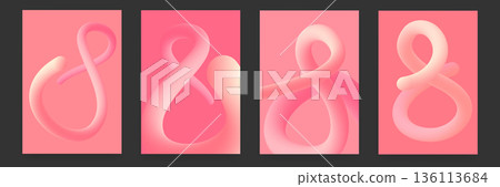 Set of 4 modern 8 March posters with pink 3D fluid numbers, International Women s Day greeting backgrounds with abstract liquid shapes. Creative minimalist layouts for social media stories, and design Set of 4 modern 8 March posters with pink 3D fluid numbers, International Women s Day greeting backgrounds with abstract liquid shapes. Creative minimalist layouts for social media stories, and design 136113684