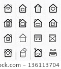 Simple line drawing icon set | Outline, UI, and web design materials 136113704