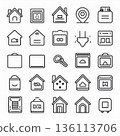 Simple line drawing icon set | Outline, UI, and web design materials 136113706