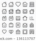 Simple line drawing icon set | Outline, UI, and web design materials 136113707