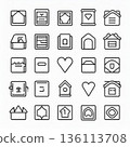 Simple line drawing icon set | Outline, UI, and web design materials 136113708