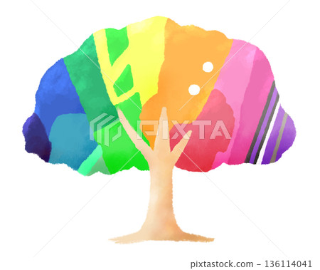 彩虹樹，一棵色彩繽紛的樹，是多樣性的象徵。 136114041