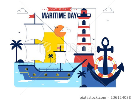 World Maritime Day Vector Illustration Featuring Sea And Ship For Shipping Safety, Security, And Marine Environment With Nautical Flat Background World Maritime Day Vector Illustration Featuring Sea And Ship For Shipping Safety, Security, And Marine Environment With Nautical Flat Background 136114088