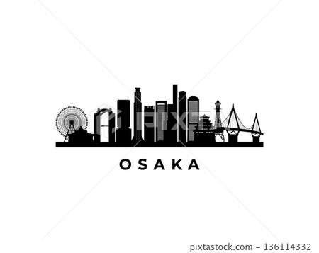 Vector Osaka skyline.  136114332
