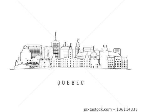 Detailed Quebec skyline vector illustration.  136114333
