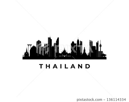 Vector Thailand skyline. Vector Thailand skyline. 136114334