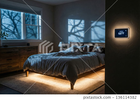 Cozy Bedroom With Warm Light 136114382