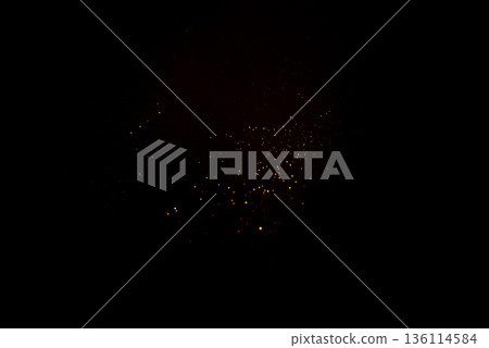 Golden abstract bokeh on black background. 136114584