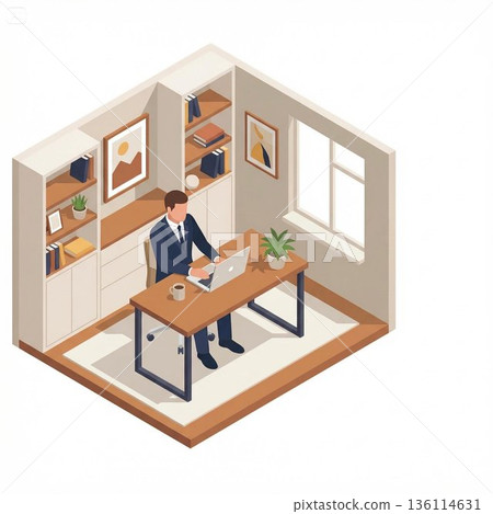 遠距辦公、數位轉型推廣和工作方式改革的概念圖 遠距辦公、數位轉型推廣和工作方式改革的概念圖 136114631