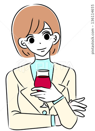 品酒的職場女性 品酒的職場女性 136114655