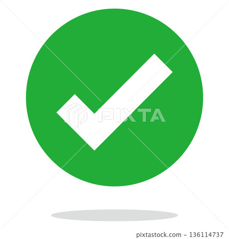 簡單的勾號向量圖標,表示正確或已完成 簡單的勾號向量圖標,表示正確或已完成 136114737
